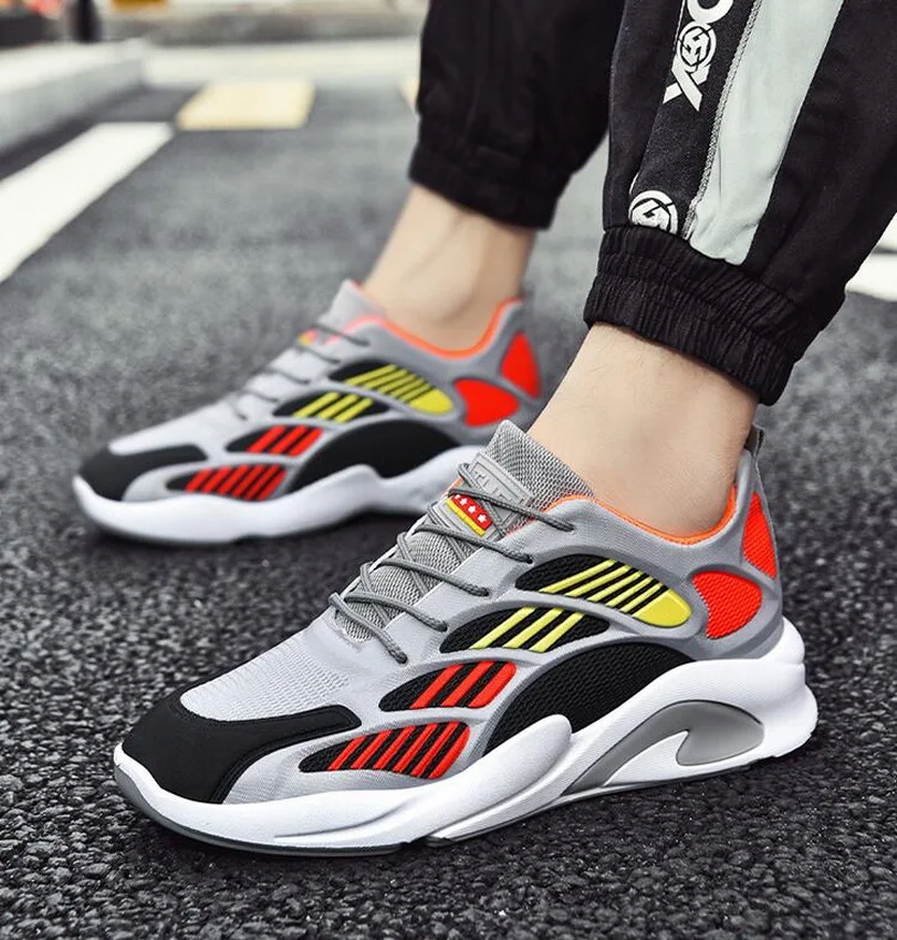 

2021 spring new sports shoes men's casual shoes fashion breathable comfortable flying shoes student running shoes