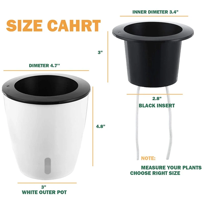 Кастрюли для самополива комнатных растений 6 упаковок 5 дюймов индикатор воды