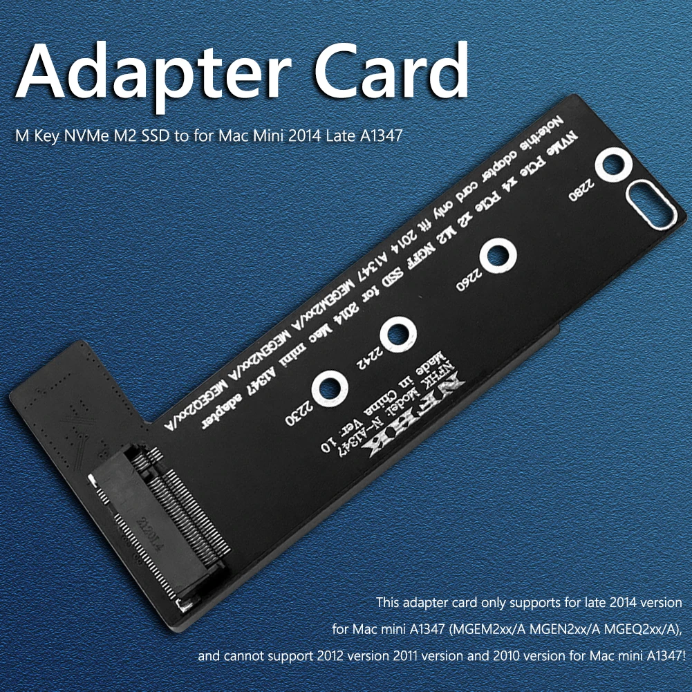 

M ключ NVMe M2 SSD для применения Mac Mini 2014 A1347 MEGEN2 MEGEM2 MEGEQ2 адаптер PCI express NGFF переходная карта