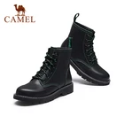 CAMELботильоны из натуральной кожи полусапожки на шнуровке в британском стиле Ботинки Martin женская обувь Новинка 2020 года; Сезон весна-осень; Цвет черный, белый