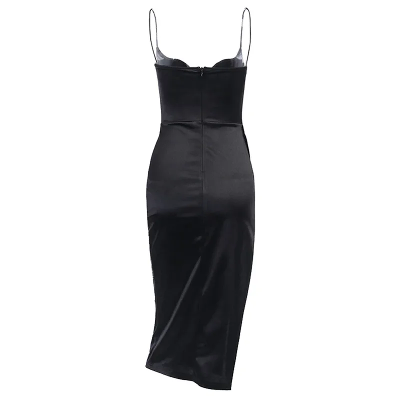 Сексуальное женское облегающее платье на тонких бретелях новинка 2020 летнее