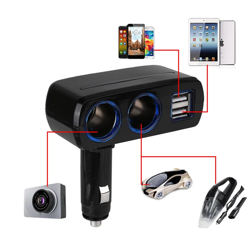 Универсальный 12V 24V устройство для автомобиля с двумя портами USB Зарядное 2