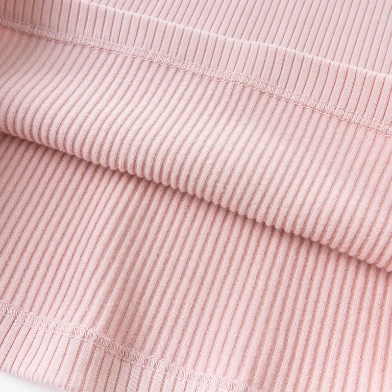 

DKH14194 dave bella autumn 5Y-13Y kids clothes children fashion ruched solid T-shirt girls high quality fashion tees