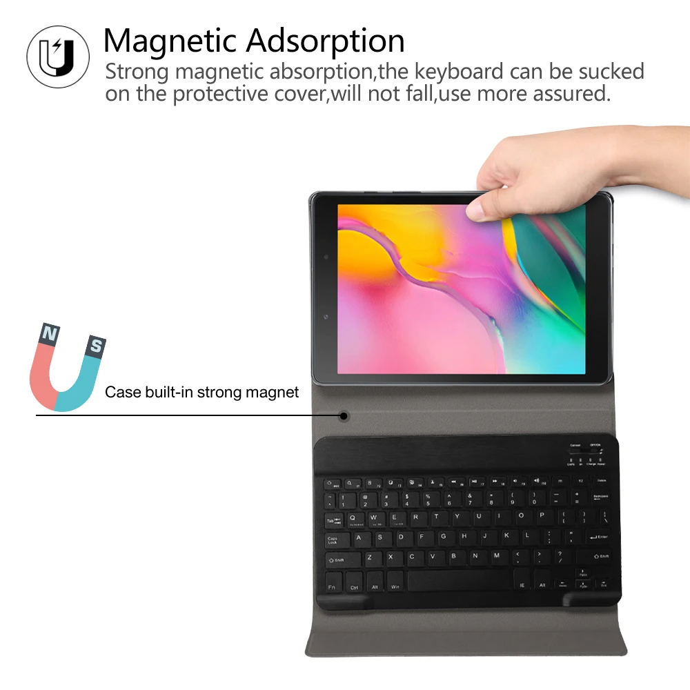 Заряжаемый чехол для клавиатуры для Samsung Galaxy Tab A 8,0 чехол для SM-T290/T295 Беспроводной Съемный Bluetooth планшет funda