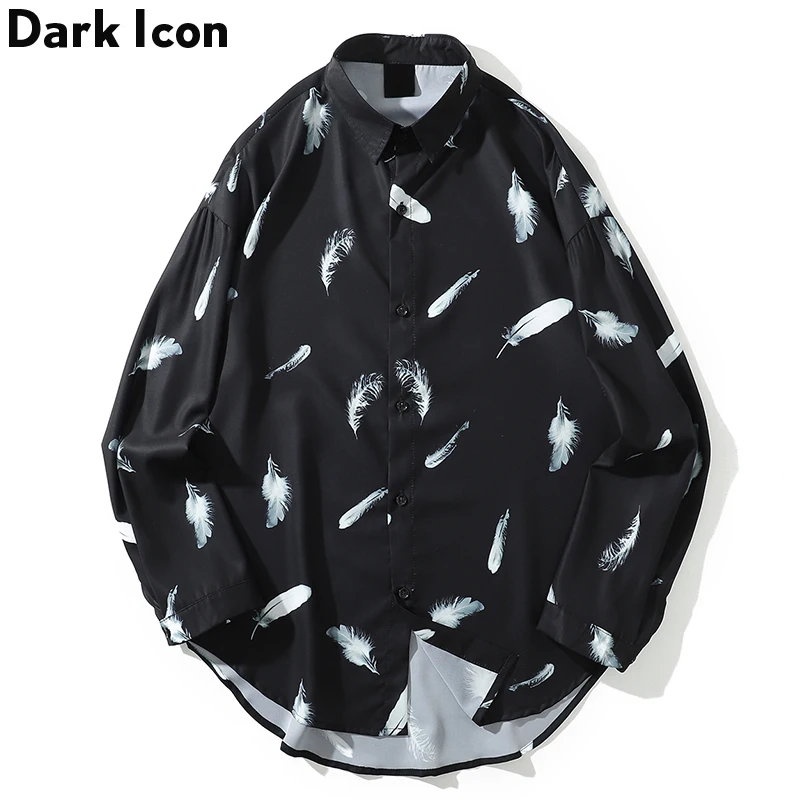 Мужская блузка с длинным рукавом Dark Icon уличная рубашка в стиле Харадзюку хип хоп