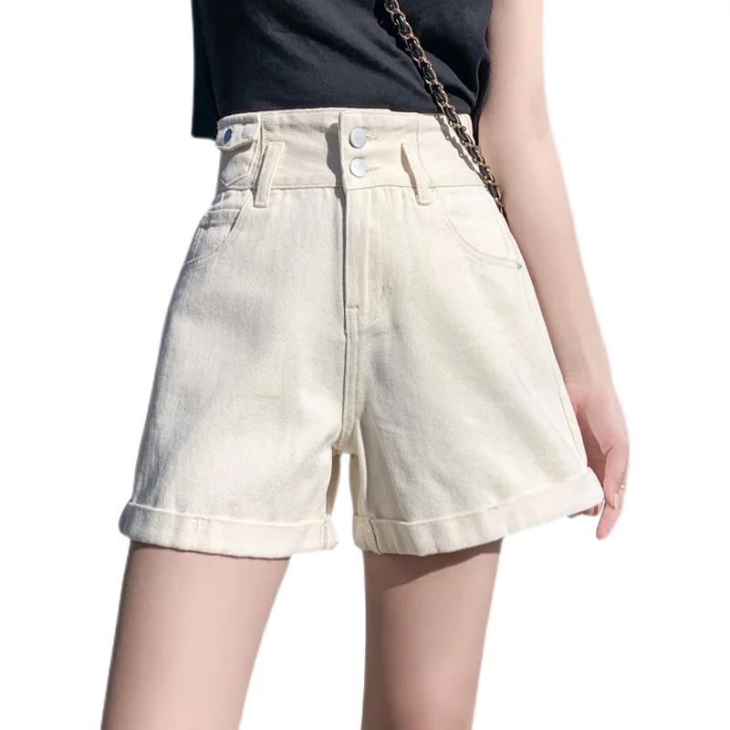 

2021 New Non Stretch Women's Jeans Shorts Jeans Women's Waistband Belt