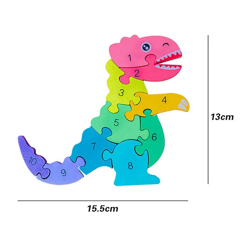

Puzzle block Creative Digital Dinosaur Puzzle Children Preschool Educational Digital Dinosaur Puzzle Birthday Toy Boys Girls