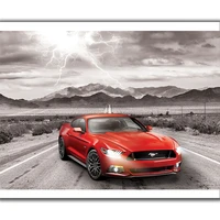 5d diy diamond painting mustang gt red car full diamond embroidery sale rhinestones pictures canvas wall art decor gift