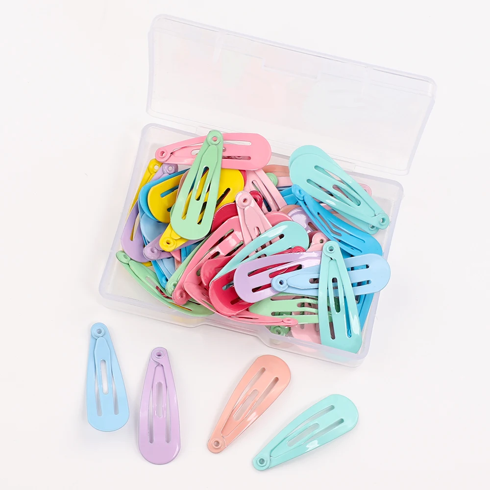 5pcs x 10 colors 50 шт. заколка для волос для детей, заколка для волос, аксессуары для волос для девочек и женщин, заколка для волос, однотонная металлическая заколка для волос 3 см - Цвет: 5pcs x 10 colors