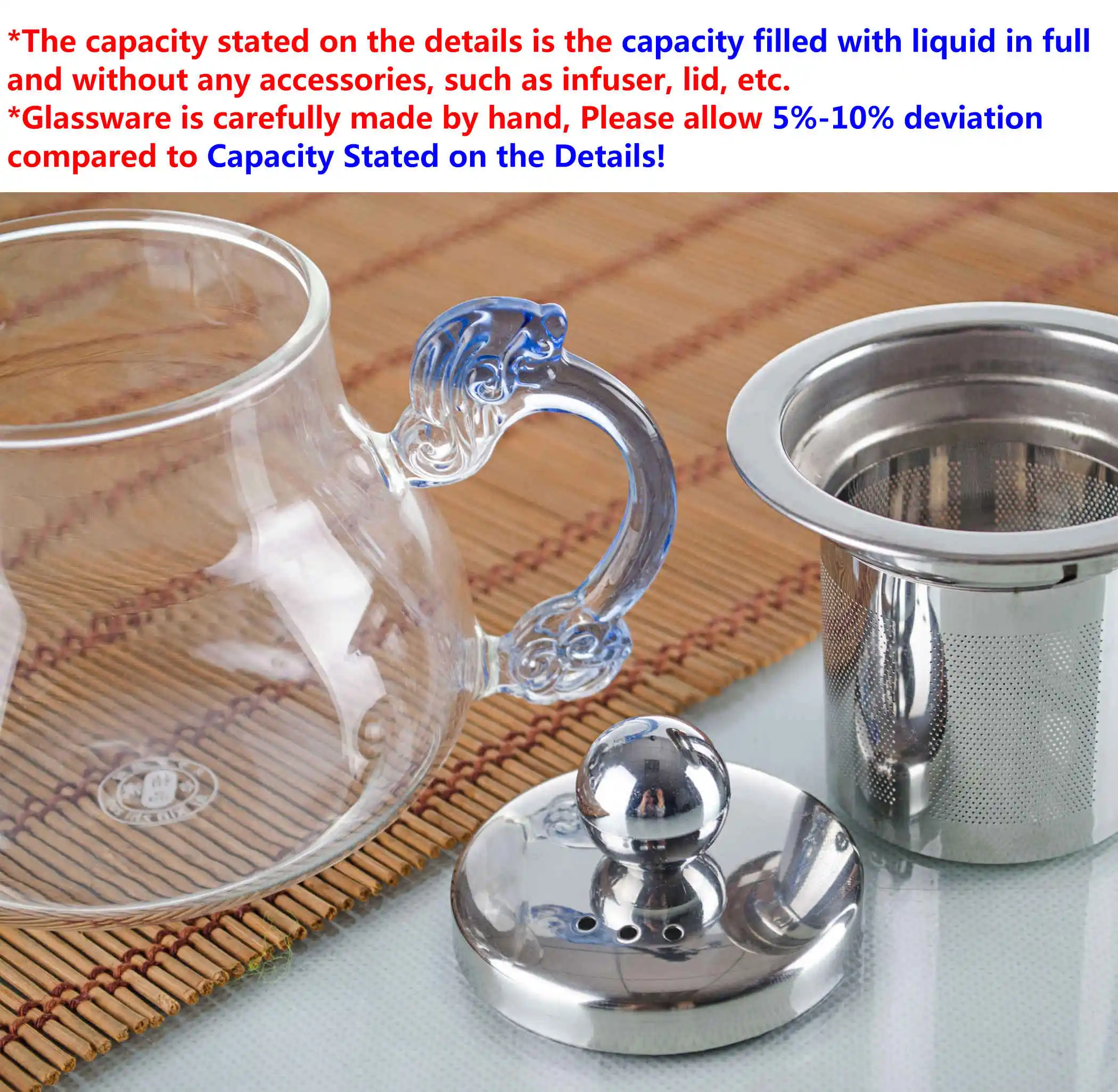 1x Стекло Чай Set-450ml термостойкие горшок w/Нержавеющая сталь узел + 4x с двойной