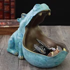 Шкатулка для хранения ювелирных изделий, декоративная статуя гиппопотама из смолы, артвар, современный художественные Декорации для дома