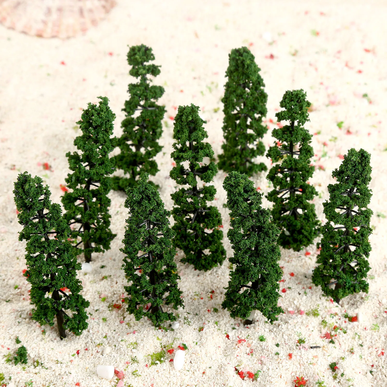 20pcs 3.5" Fir Trees Model Train Railway Forest Street Scenery Layout Scale 1/100 Building Landscape Accessories Toys for Kids images - 6