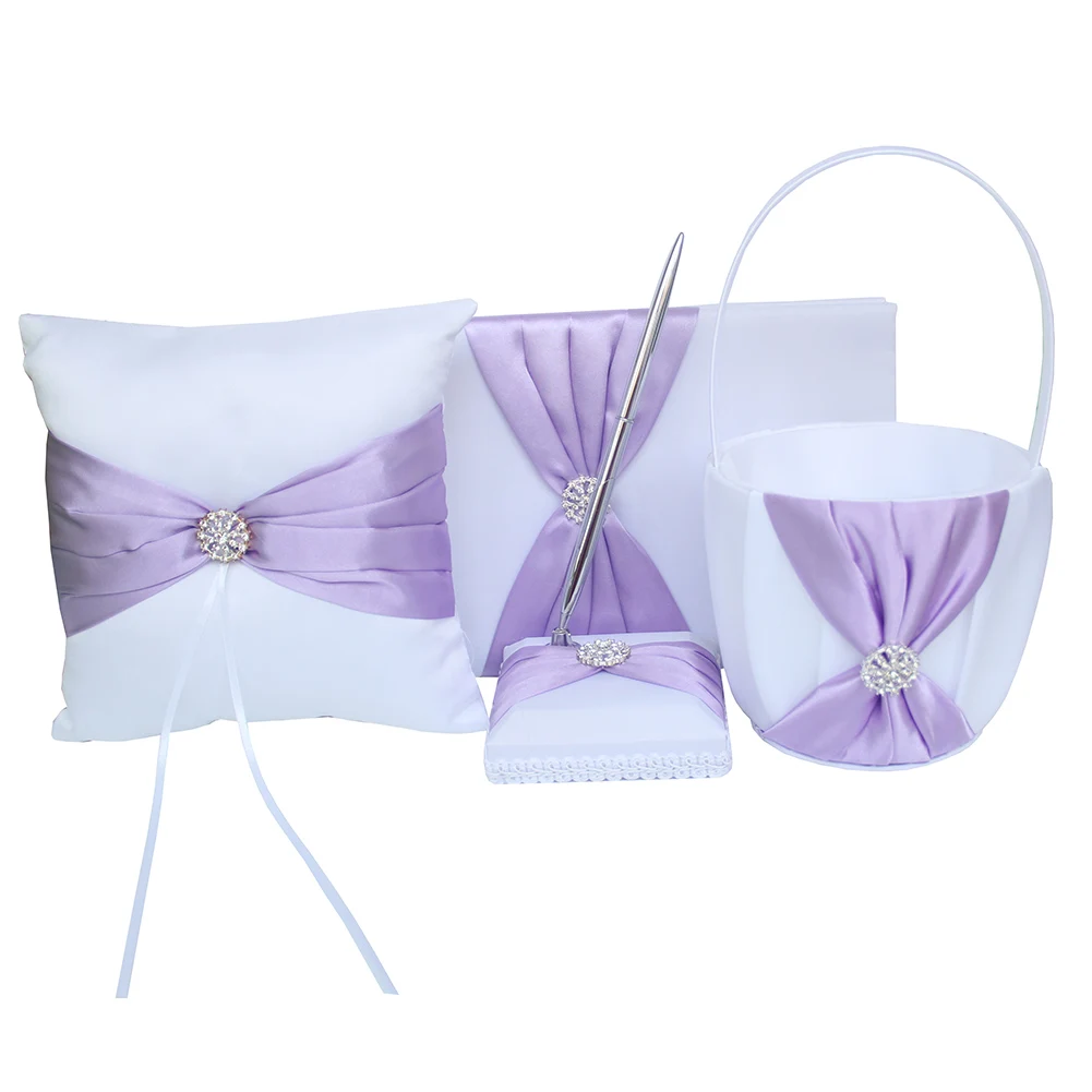 Атласная Подушка для колец Свадебная Гостевая книга церемони ручка подушка