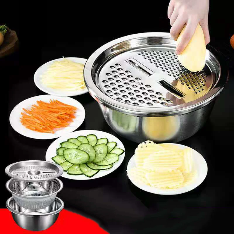 

3 шт./компл., Многофункциональные кухонные терки, сливная раковина из нержавеющей стали для сыра, овощей, фруктов, салатов