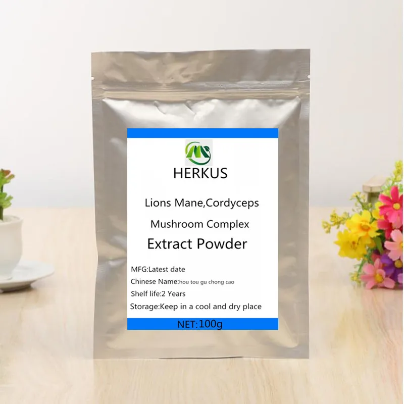 

High Quality Pure Organic Mushroom Compound Extract Powder (lion's Mane, Cordyceps Sinensis) Enhance Immunity and Delay Lifespan