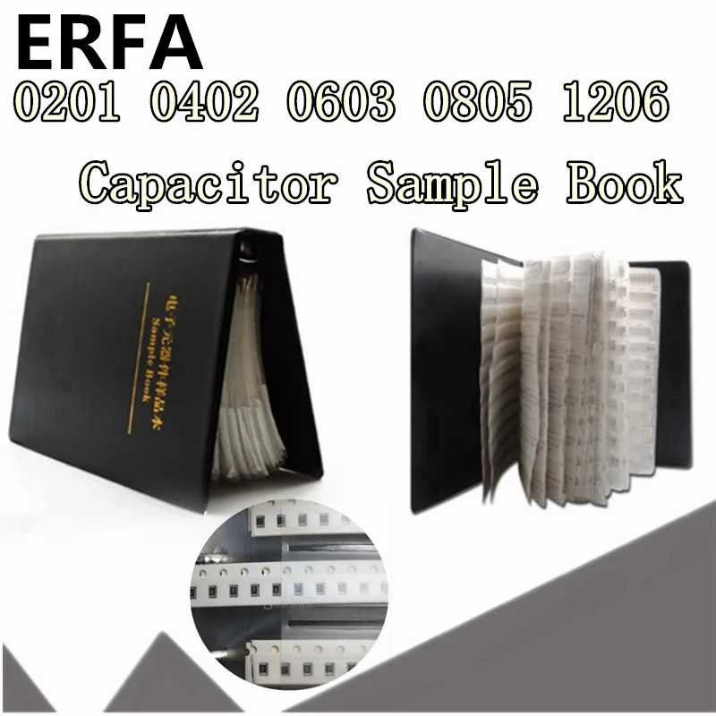 

1206 0805 0603 0402 0201 80/90/92values X50pcs 25pcs Capacitor Sample Book 0.5pF~10uF SMD Chip Capacitors Assortment Kit
