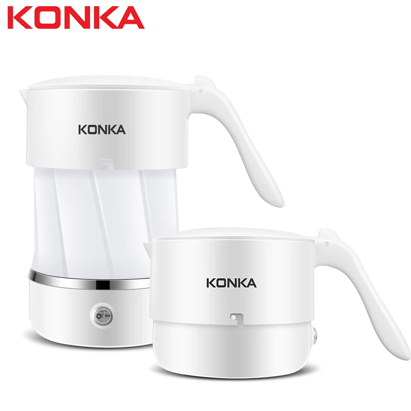 White KONKA 콘카 휴대용 커피포트 접이식 складной 다용도 여행용 분유포트 전기포트 - Цвет: White