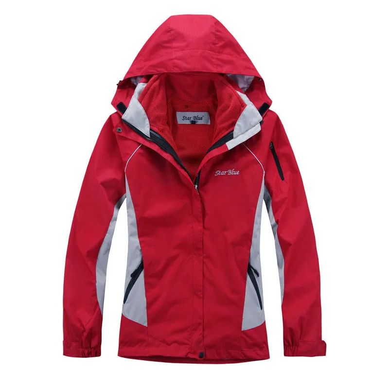 Женская зимняя флисовая куртка 3 в 1 для активного отдыха ветрозащитная