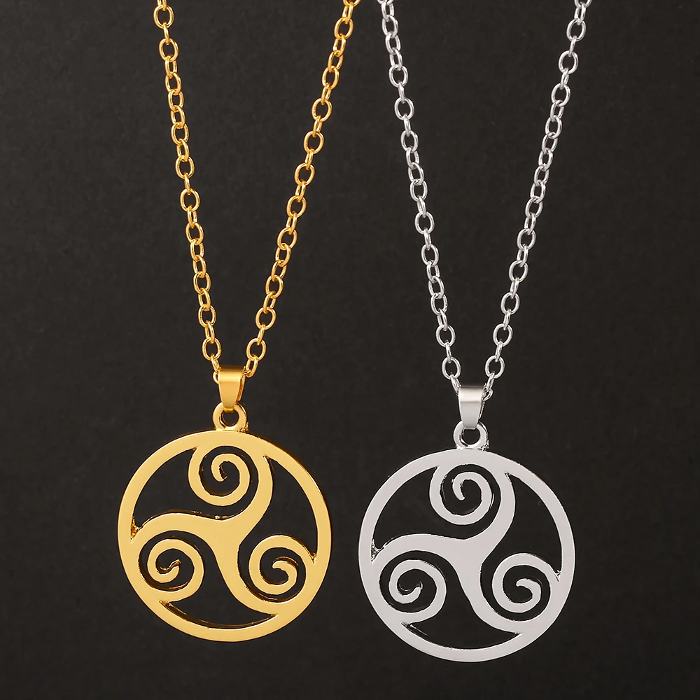 Цепочка волка для подростков тройная спираль кулон ожерелье тройка круглая