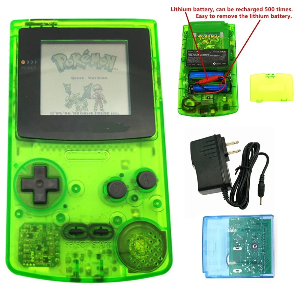 Восстановленный Перезаряжаемый для GameBoy цветная консоль GBC + игровая карта