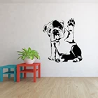 Виниловые наклейки на стену с изображением английского бульдога, собаки, домашнего декора, гостиной