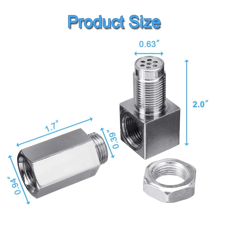 90 Degree CEL Check Engine Light Bungs Oxygen O2 Sensor Socket Real Mini Catalytic Converter 201 Stainless | Автомобили и