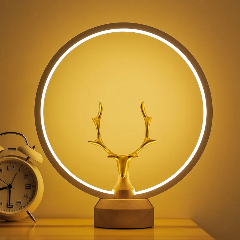 

USB Table-Lamp Magnetic Balance Lamp Creative LED Night Light Solid Wood Custom Bar