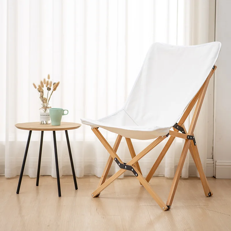 

Butterfly barbecue Chair Fold Bench Chaise Canvas stool Leisure wooden ins chair Camping chair OUtdoor beach chair