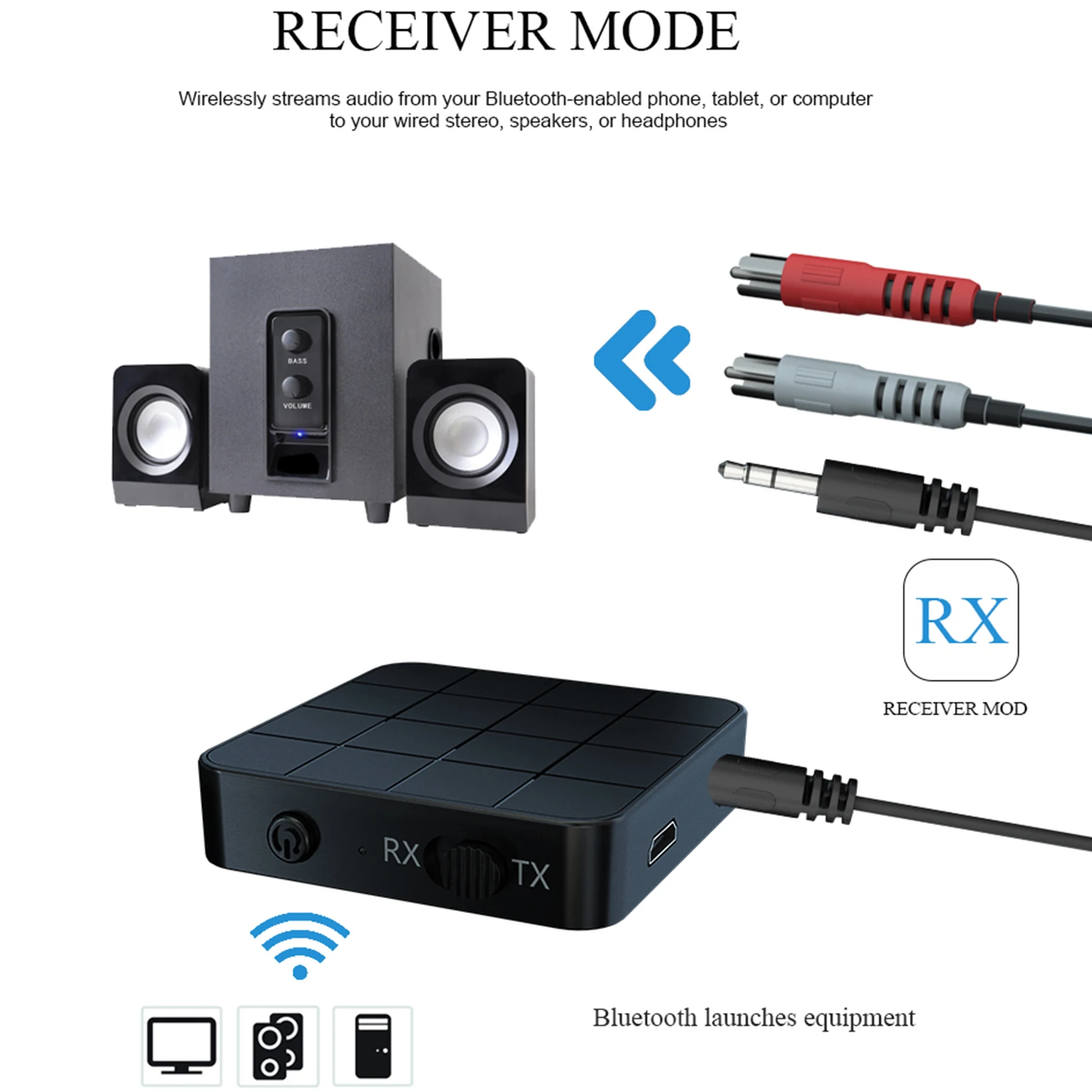Беспроводной аудиоприемник Bluetooth 5 0 2 в 1 передатчик для