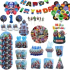 Дизайн Мстителей, украшения для дня рождения, воздушный шар Marvel, одноразовая посуда для детского душа