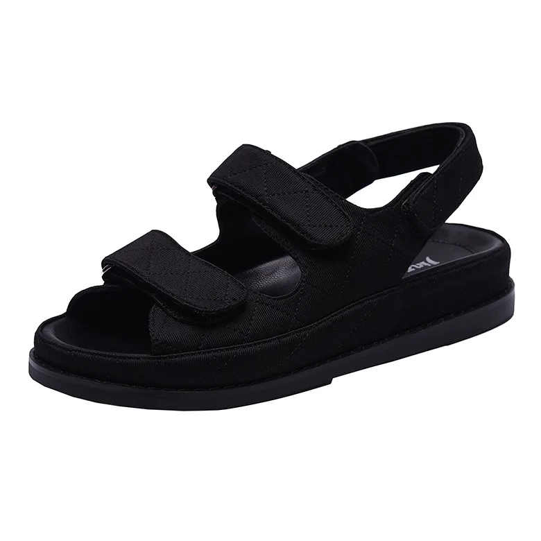 

2021 summer new fashion Velcro flat shoes women's sandals thick soled women's shoes