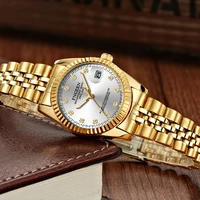 brand top luxury ladies gold watch women golden clock female women dress rhinestone quartz waterproof watches feminine