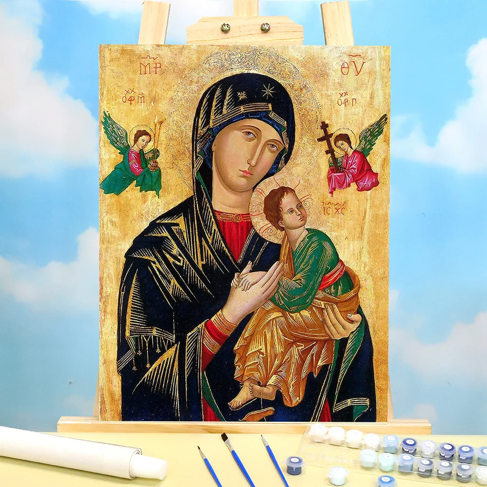 

Region Orthodox Icon Paint By Numbers Set Acrylic Paints 50*70 Picture By Numbers Photo New Design Crafts For Wholesale