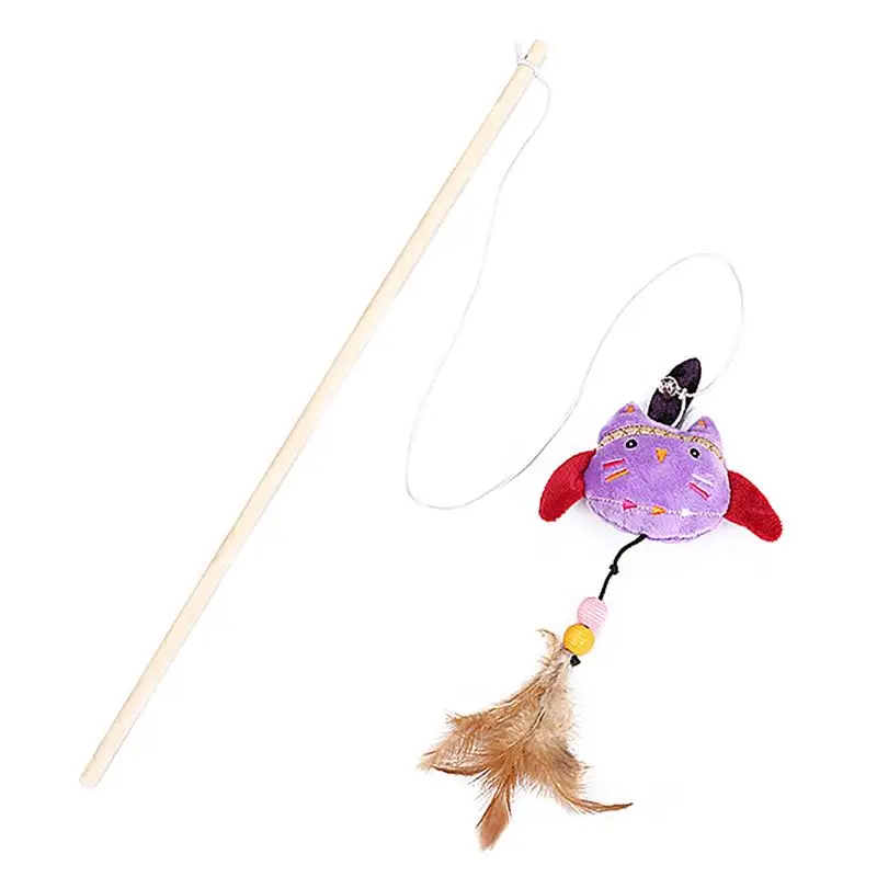 1 шт. Прорезыватель игрушки из перьев котенок Забавный красочный стержень кошка палочка игрушки пластиковые игрушки для котов Интерактивная палка товары для кошек - Цвет: 13