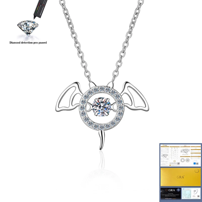 

100% 925 Sterling Silver Heart Cut Created Moissanite Gemstone Diamonds Women Pendant Necklace Fine Jewelry Wholesale