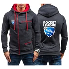 Мужская однотонная толстовка с капюшоном, на молнии