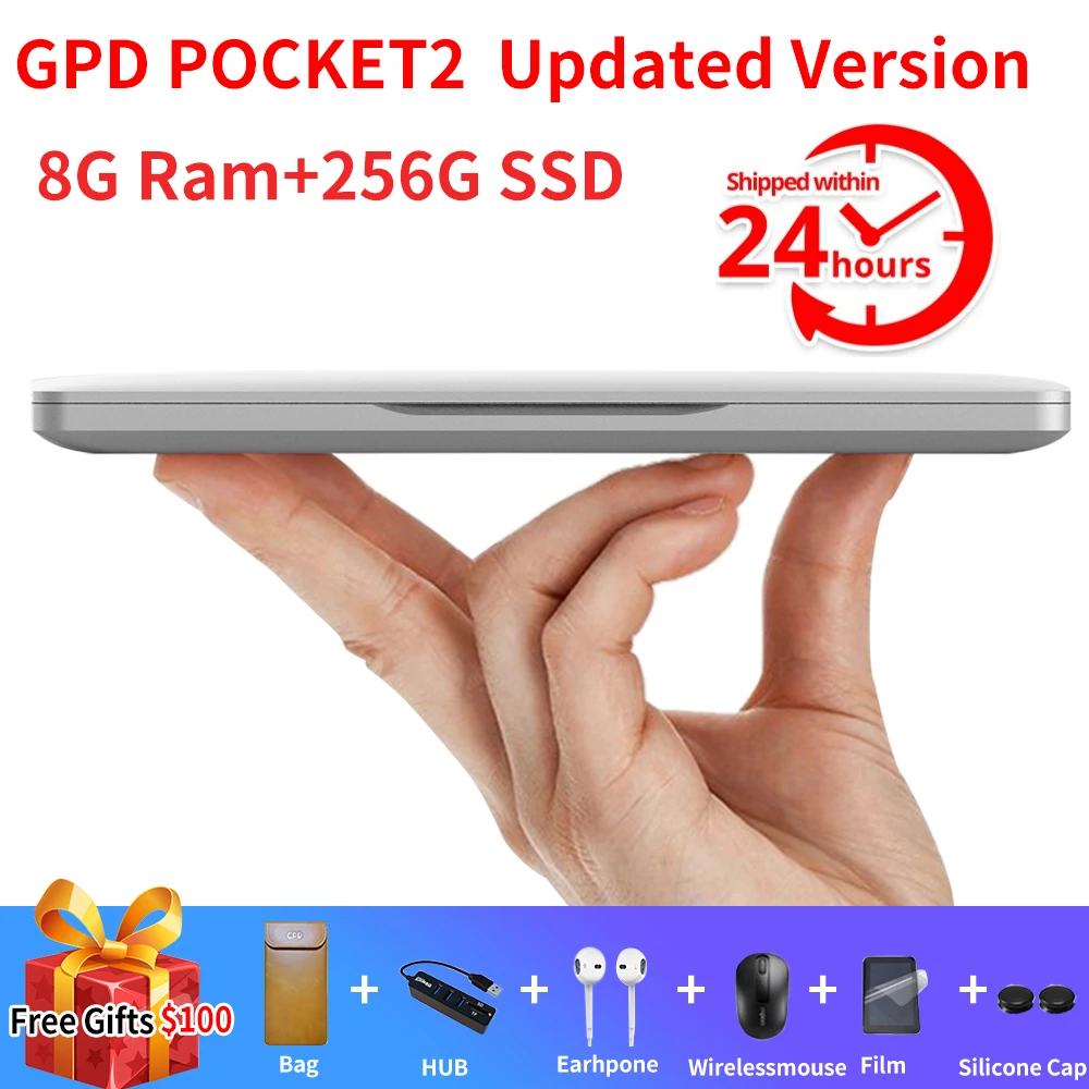 Обновленный GPD Pocket 2 Pocket2 8GB 256GB 7 дюймов сенсорный экран мини ПК карманный ноутбук процессор Intel Celeron 3965Y Windows 10