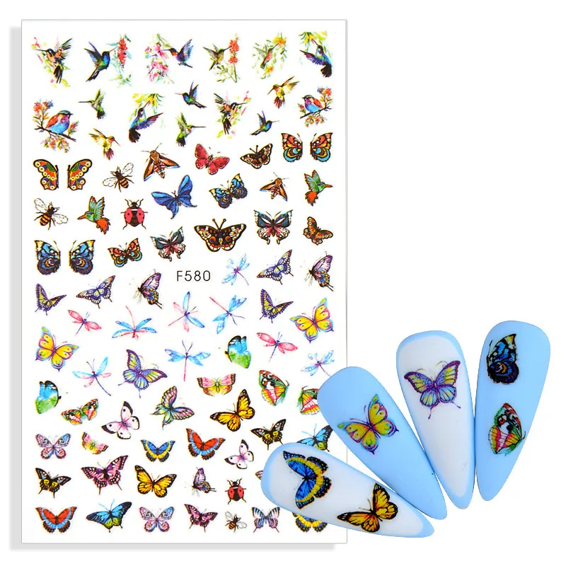 

1pcs Flower Plant adhesive 3d nail sticker foil nails art decoration cute cartoon designs nail decals manicure supplies tool