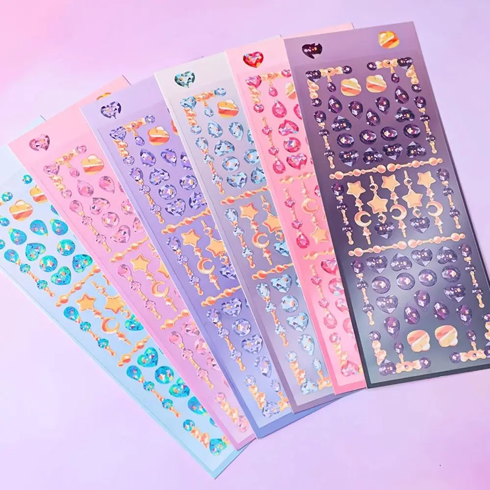 

Kawaii Crystal Pendant Stickers Scrapbooking Idol Card Album Decorative Sticker Korean Stationery School Supplies Personalized