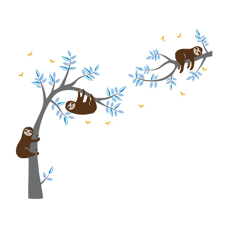 Индивидуальные 3 Koalas на дереве Виниловые настенные украшения для детской декора Съемная Настенная картина DIY наклейки для детей детские комнаты украшение для комнаты - Цвет: E