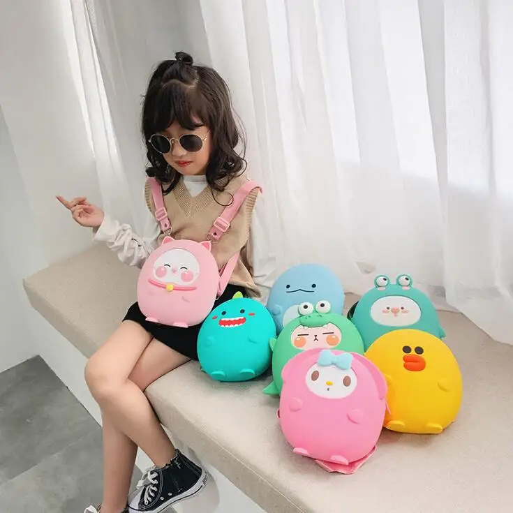 Забавный милый детский силиконовый рюкзак динозавр мини школьная сумка детские