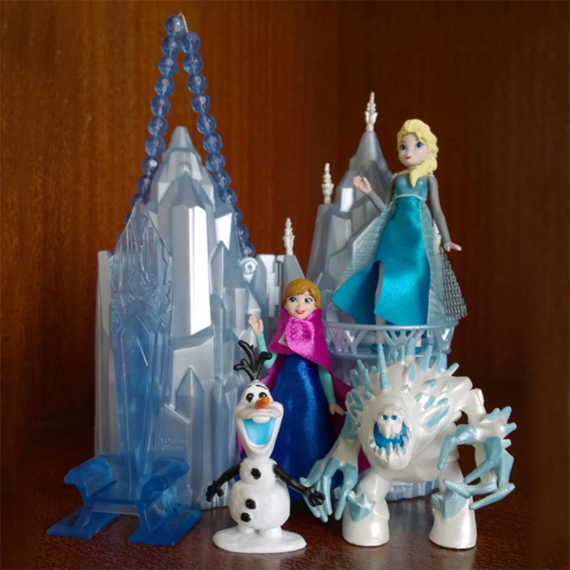 Диснеевские персонажи "Frozen 2" модельная фигурка принцессы Эльзы Анны Ольфы Кристофера из пластмассовой коллекции для декорирования, детская игрушка для девочек, подарок на день рождения.