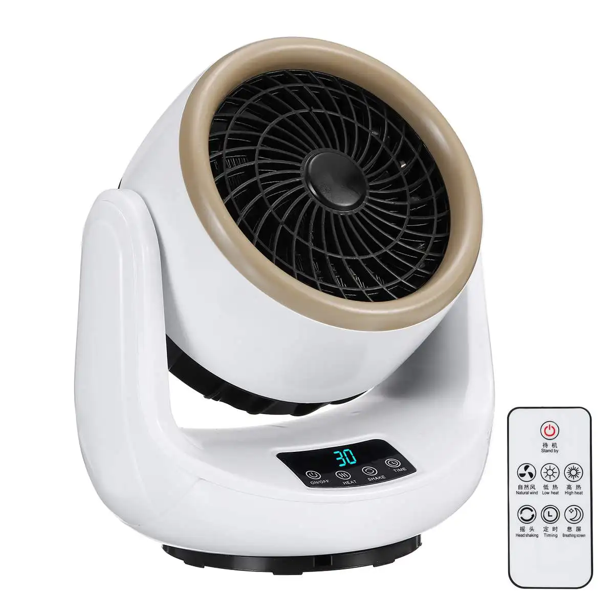 

Electric Heater Portable Heating Fan Mini Desktop Air Cold Warm Heater Fan Winter 3 Gears Remote Control Wide for Home Office