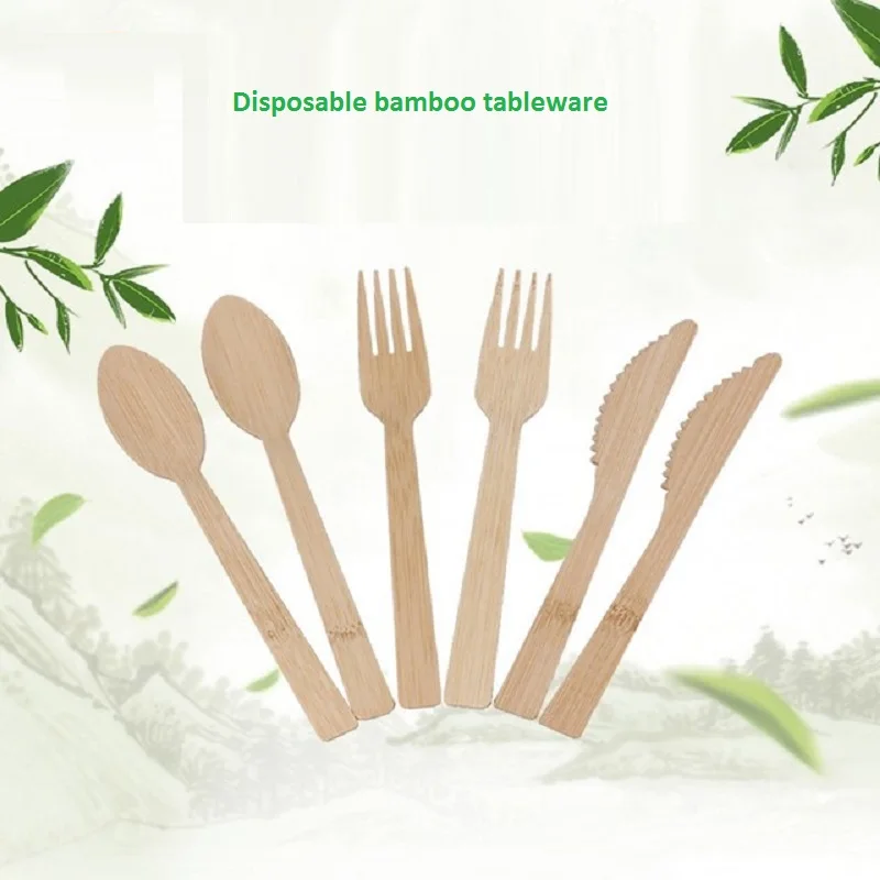 3 шт./лот одноразовые деревянные набор столовых приборов бамбуковые ножи вилка Spoo