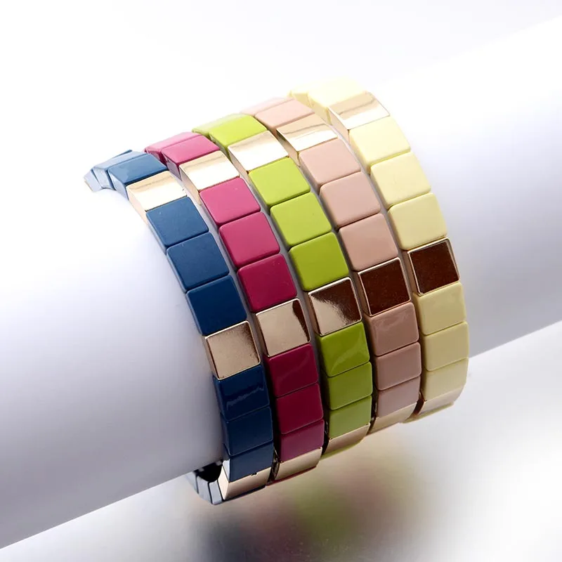 Распродажа новинка складные эмалированные цветные браслеты унисекс красочные
