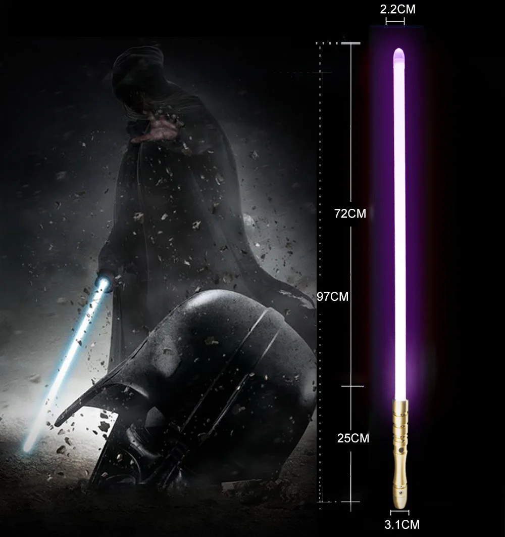 Golden HD Pink Светильник saber со звуковым сигналом, светильник Jedi Sith Luke, подвесной светильник Saber Force, изменяющий цвет, с металлической ручкой - Цвет: Golden HD Pink