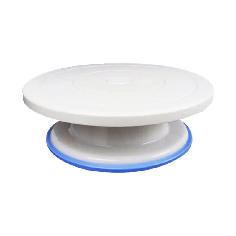 11 inch Cake Stand Revolving Decorating Turntable with Rubber Ring - White | Дом и сад