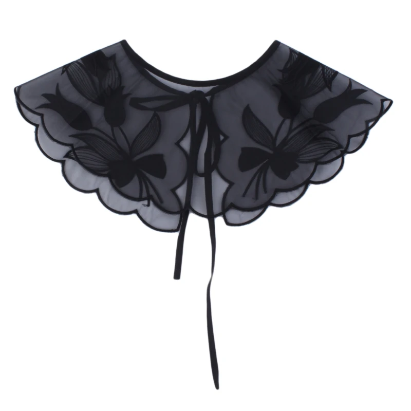 

New Women Lace Fake Collar Blouse Cloud Shoulder Doll Collar Detachable Shirt Collar Blouse Top Women Clothes Accessories