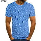 KYKU брендовая Футболка с принтом капля Мужская абстрактный рубашка с изображением синего цвета Забавные футболки Harajuku аниме одежда мужская одежда в стиле хип-хоп классные