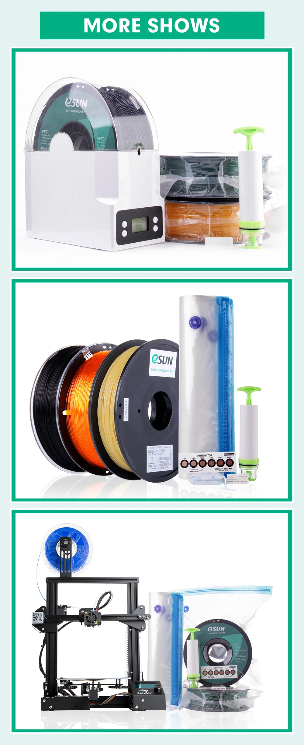 eSUN 3D Printing Filament Vacuum Storage Kit